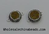 NGC5466 14mm - 15mm flower plated druzy agate connectors wholesale