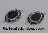 NGC5471 18*25mm oval plated druzy agate gemstone connectors