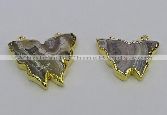 NGC5512 25*30mm - 30*40mm butterfly agate connectors wholesale