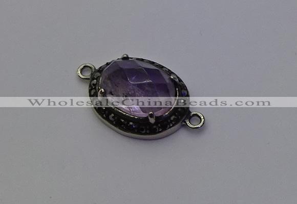 NGC5527 16*20mm oval light amethyst connectors wholesale