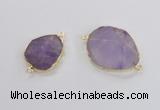 NGC554 18*25mm - 30*35mm freeform lavender amethyst  connectors