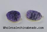 NGC562 18*25mm - 25*30mm freeform druzy agate connectors wholesale