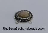 NGC5655 18*25mm faceted oval moonstone gemstone connectors