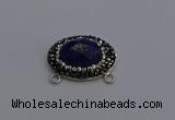 NGC5659 18*25mm faceted oval lapis lazuli gemstone connectors