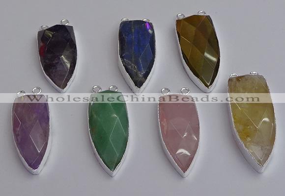 NGC5735 15*35mm - 16*45mm arrowhead mixed gemstone connectors