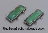 NGC5745 15*40mm rectangle amazonite gemstone connectors