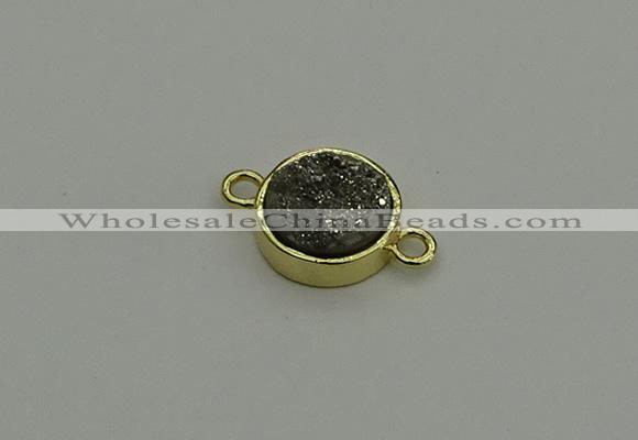 NGC5778 12mm coin plated druzy agate connectors wholesale