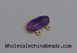 NGC5812 13*25mm faceted oval amethyst connectors wholesale