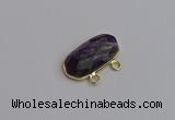 NGC5814 13*25mm faceted oval amethyst connectors wholesale