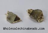 NGC584 18*25mm - 20*30mm nuggets lemon quartz gemstone connectors