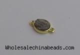 NGC5840 11*13mm oval plated druzy agate connectors wholesale