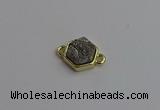 NGC5850 12*12mm hexagon plated druzy agate connectors wholesale