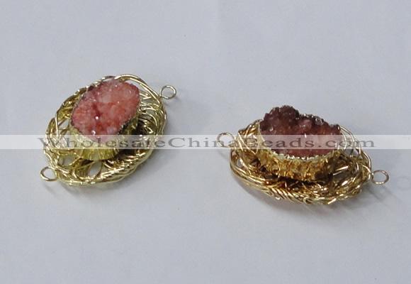 NGC611 22*30mm - 25*35mm freeform druzy agate connectors wholesale