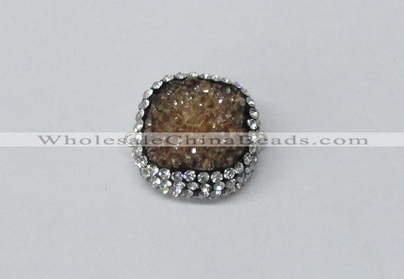 NGC632 24*25mm - 26*28mm freeform plated druzy agate connectors