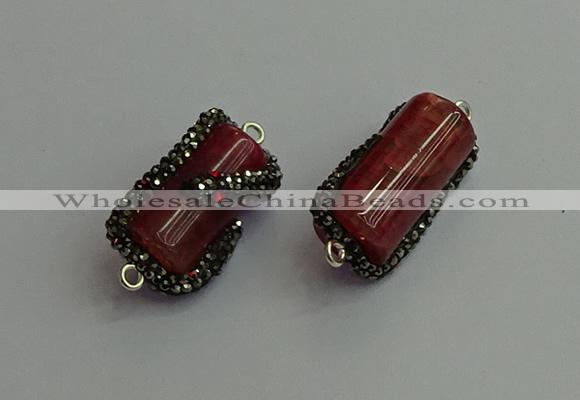 NGC6523 12*25mm tube agate gemstone connectors wholesale