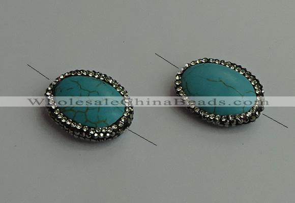 NGC6555 20*25mm oval turquoise connectors wholesale