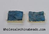 NGC662 25*30mm - 30*40mm rectangle druzy agate connectors wholesale