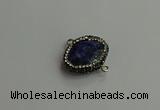 NGC6664 18*25mm faceted freeform lapis lazuli connectors