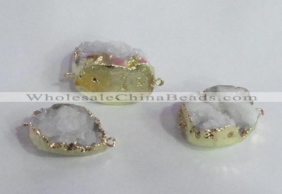 NGC685 20*30mm - 25*35mm freeform druzy quartz connectors