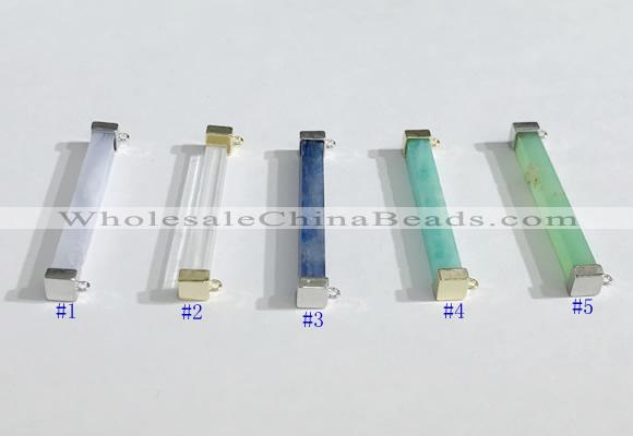 NGC7020 3*32mm cuboid  mixed gemstone connectors wholesale