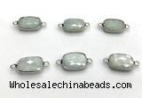 NGC7031 11*15mm faceted rectangle moonstone connectors