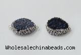 NGC735 16*22mm - 18*25mm freeform plated druzy agate connectors