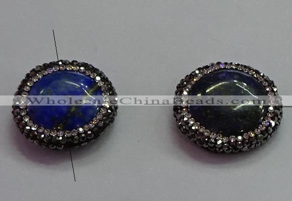 NGC7522 25mm coin lapis lazuli connectors wholesale