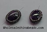 NGC7526 15*20mm - 16*22mm oval amethyst connectors wholesale