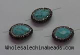 NGC7532 18*22mm - 20*25mm faceted teardrop turquoise connectors