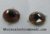 NGC82 31mm flat round agate gemstone connectors wholesale