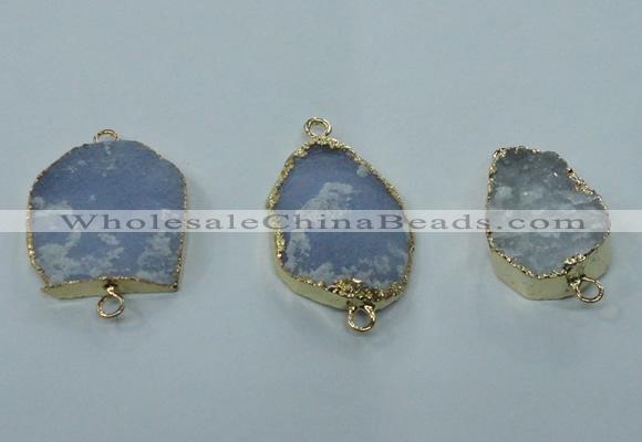 NGC98 20*30mm - 25*35mm freeform druzy agate connectors wholesale