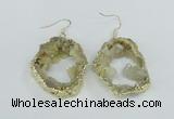 NGE103 30*35mm - 35*40mm freeform druzy agate gemstone earrings