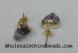 NGE12 8*12mm - 10*15mm faceted nuggets amethyst earrings wholesale