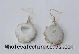 NGE128 18*20mm - 20*25mm freeform druzy agate gemstone earrings