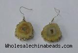 NGE129 18*20mm - 20*25mm freeform druzy agate gemstone earrings