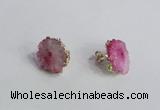 NGE141 12*14mm - 15*18mm freeform druzy agate gemstone earrings