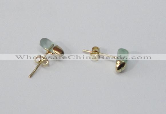 NGE148 4*6mm - 5*8mm freeform fluorite gemstone earrings