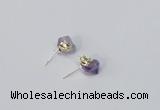 NGE164 4*6mm – 5*8mm freeform lavender amethyst earrings