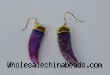 NGE228 10*40mm - 12*45mm oxhorn agate gemstone earrings wholesale