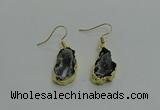 NGE263 13*18mm - 15*20mm freeform druzy agate earrings