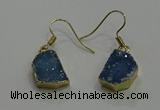 NGE324 10*14mm - 12*16mm freeform druzy agate gemstone earrings