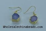 NGE332 9mm - 11mm freeform druzy agate earrings wholesale