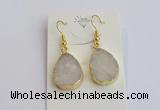 NGE400 15*20mm teardrop druzy agate gemstone earrings wholesale