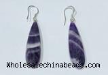 NGE410 10*35mm flat teardrop dogtooth amethyst earrings