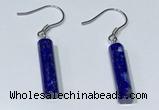 NGE411 5*18mm tube lapis lazuli earrings wholesale