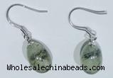 NGE420 10*14mm teardrop green rutilated quartz earrings earrings wholesale