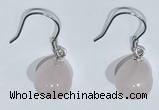 NGE428 10*10mm teardrop rose quartz earrings wholesale