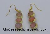 NGE5042 10*30mm - 10*32mm druzy agate gemstone earrings wholesale