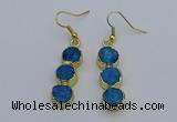 NGE5045 10*30mm - 10*32mm druzy agate gemstone earrings wholesale