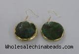 NGE59 30mm flat round agate gemstone earrings wholesale